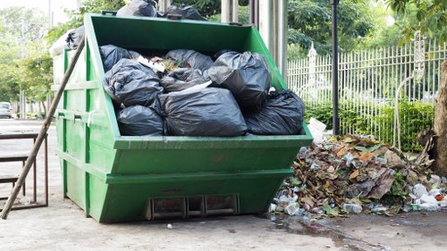 Various types of construction waste materials